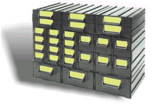 CABINET with 27 bins (mixed)