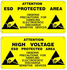 [ITE 7807.149] PVC RIGID SIGN "ESD PROTECTED AREA"  300 x 150mm