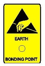 [ITE 7807.158] ADHESIVE LABEL "EARTH BONDING POINT" - 25x45mm  Packages of 10
