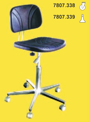 [ITE 7807.338] CLEAN ROOM CHAIR, H= 450/580, short back-rest, with castors