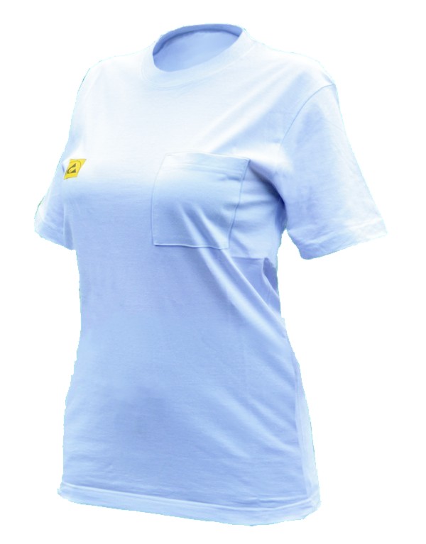 [ITE 7807.724] DISSIPATIVE T-SHIRT-breast pocket- light grey colour - XL