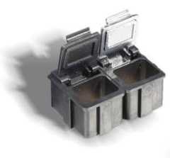 SMD-BOX1 transparent cover with spring ESD black - int. 16X12X15mm