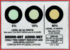 Humidity indicator card 3 spots 5-10-60% - Packages of 500