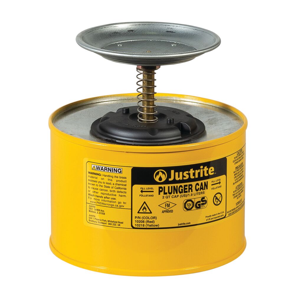 [JUT10218YL] Safety Plunger Cans - 2.0 Liter (Yellow)