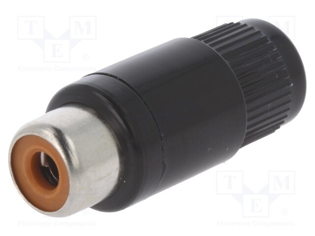 [KTO1B] RCA socket, cable mount, nickel plated black, Lumberg