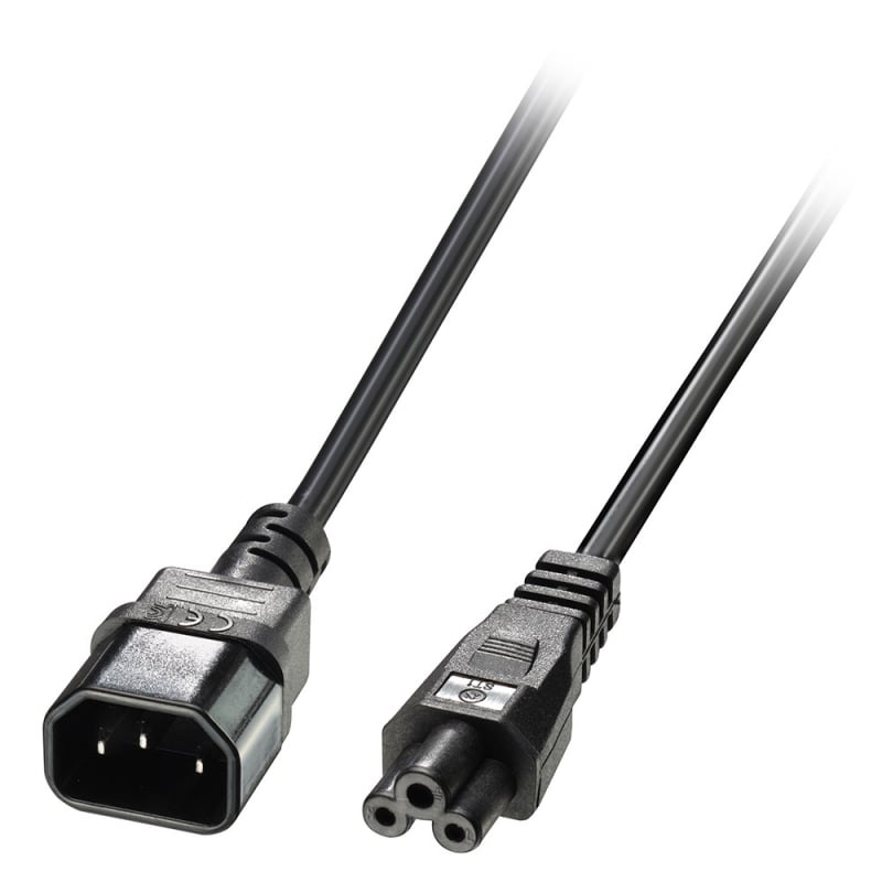 220V Toitekaabli pikendus 2.0m C14-C5, must