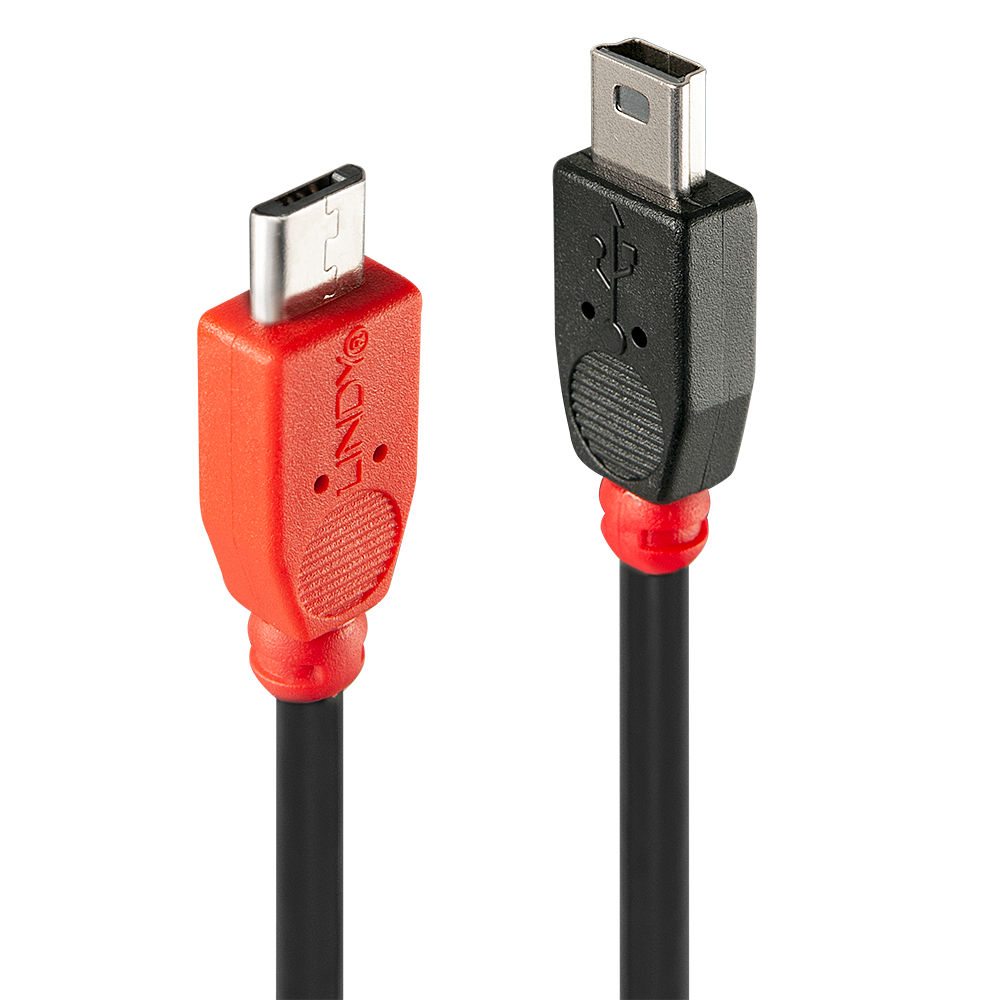 USB 2.0 kaabel Micro B - Mini B 0.5m OTG, must