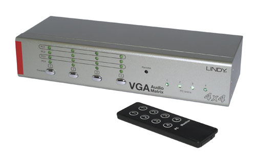 [32578] 4x4 VGA & Audio Matrix Switch Inc IR Remote Control