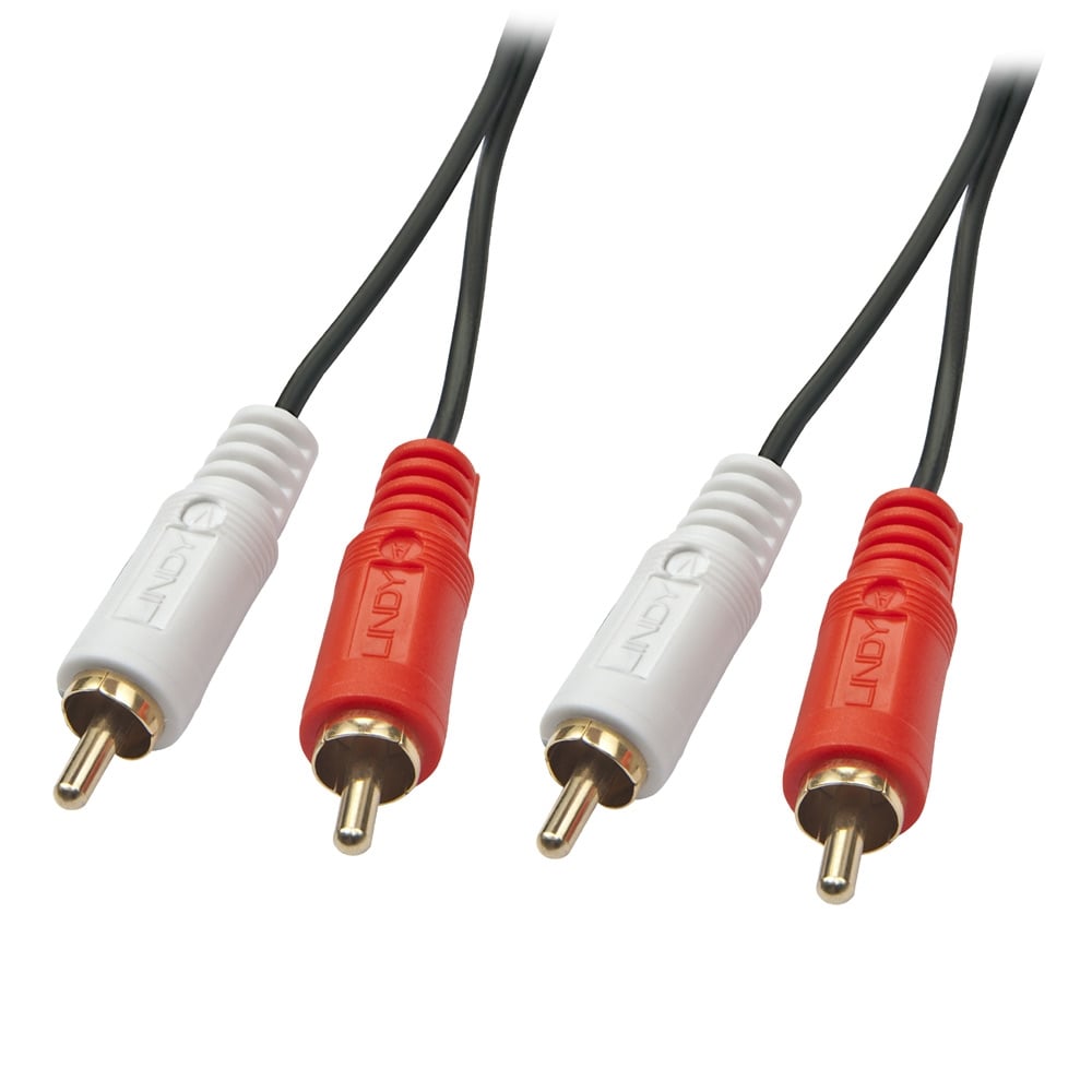 [35661] 2xRCA kaabel 2.0m, kullatud, topeltvarjega, must
