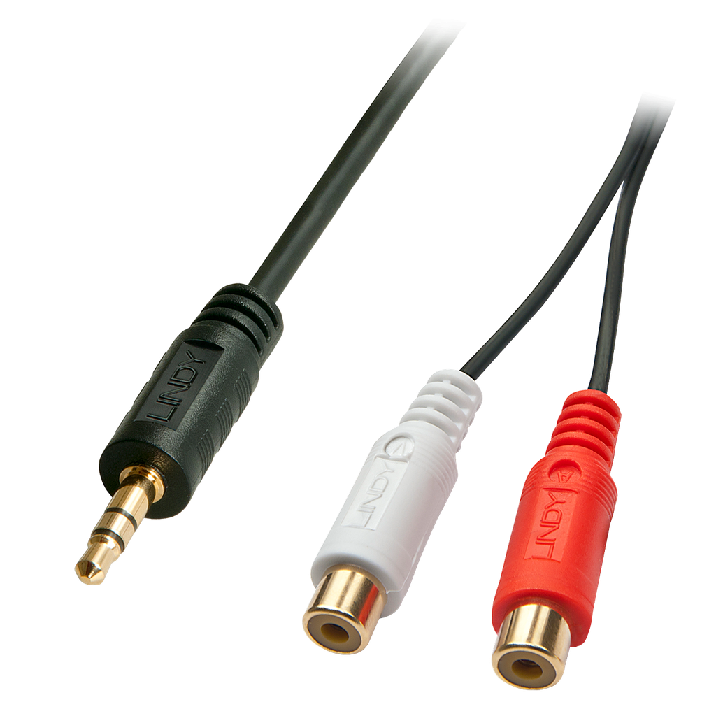 [35678] 0.25m AV Adapter Cable - 3.5mm Male to 2 x RCA Female