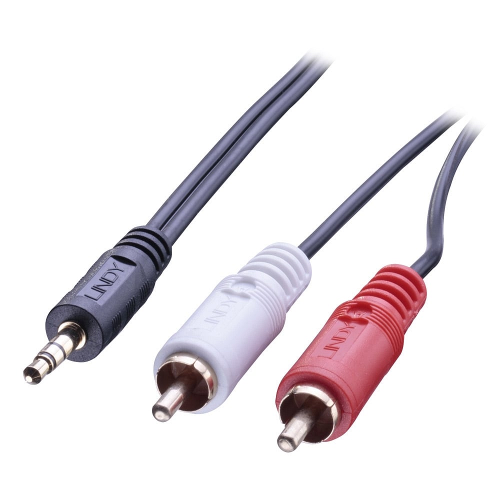 [35681] 3.5mm - 2xRCA kaabel 2.0m, must