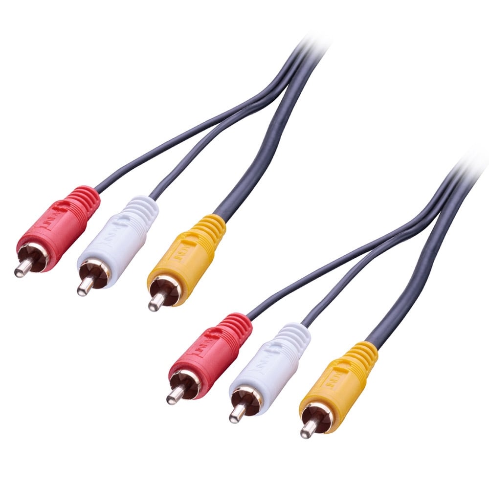[35694] 3xRCA kaabel 7.5m, must, PREMIUM