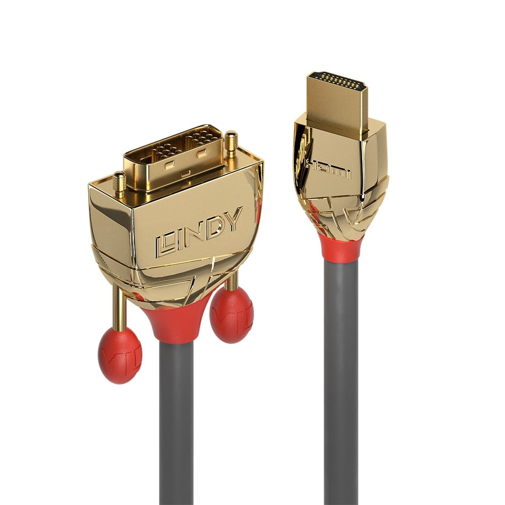 HDMI - DVI-D Single Link kaabel 10.0m, 2K@60Hz, GOLD