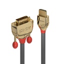 HDMI - DVI-D Single Link kaabel 10.0m, 2K@60Hz, GOLD