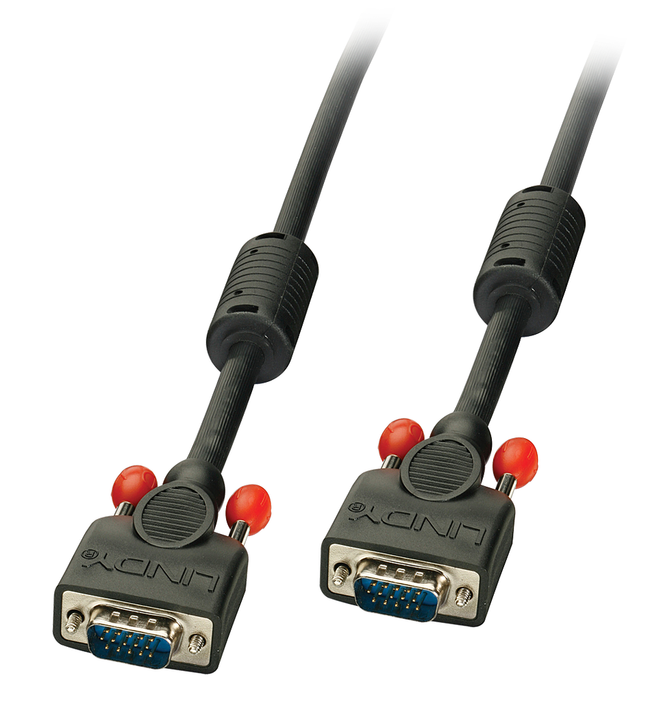 [36370] VGA kaabel 0.25m, must ferriitidega, PREMIUM