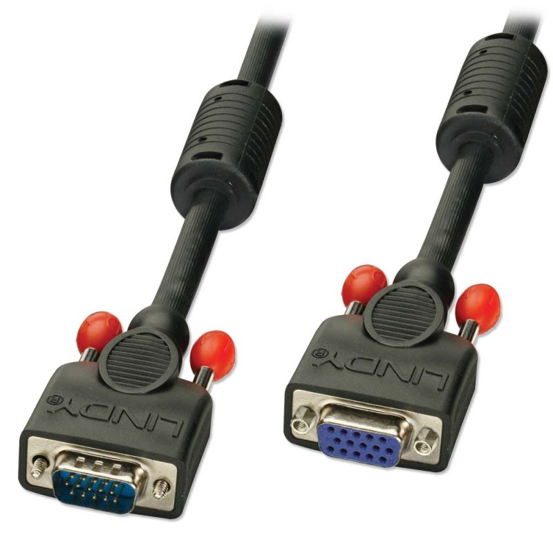 [36399] VGA pikenduskaabel 20.0m, must ferriitidega, PREMIUM
