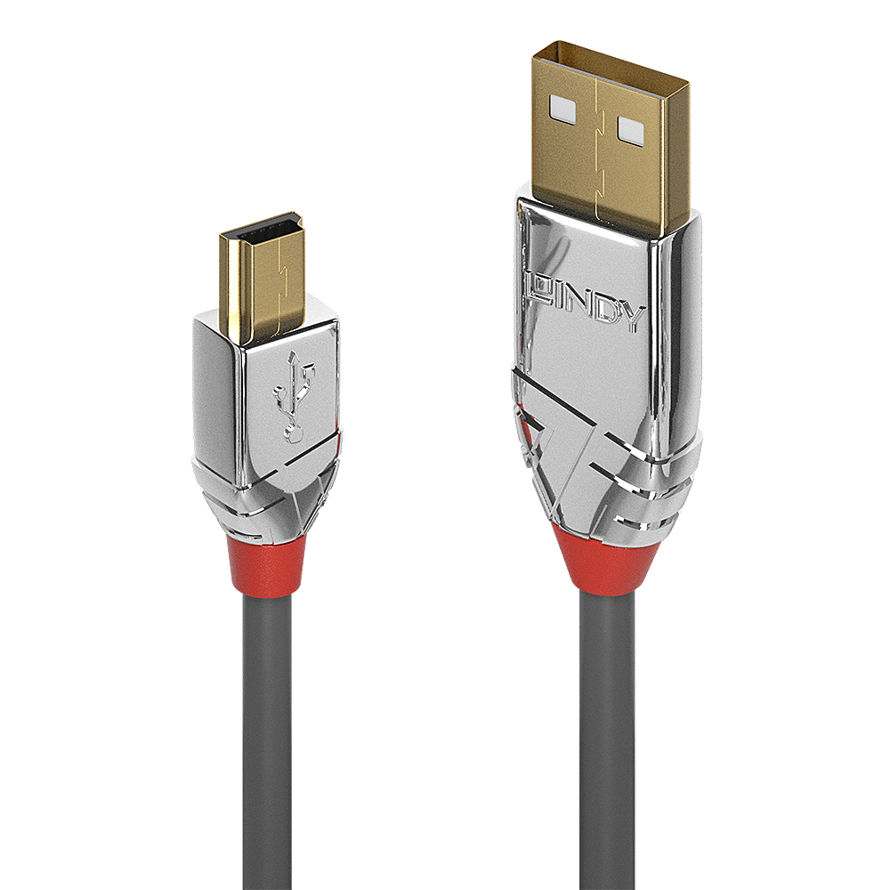 USB 2.0 kaabel A - Mini B 0.5m, CROMO