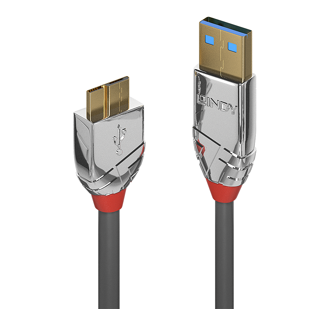 USB 3.0 kaabel A - Micro B 1.0m, CROMO
