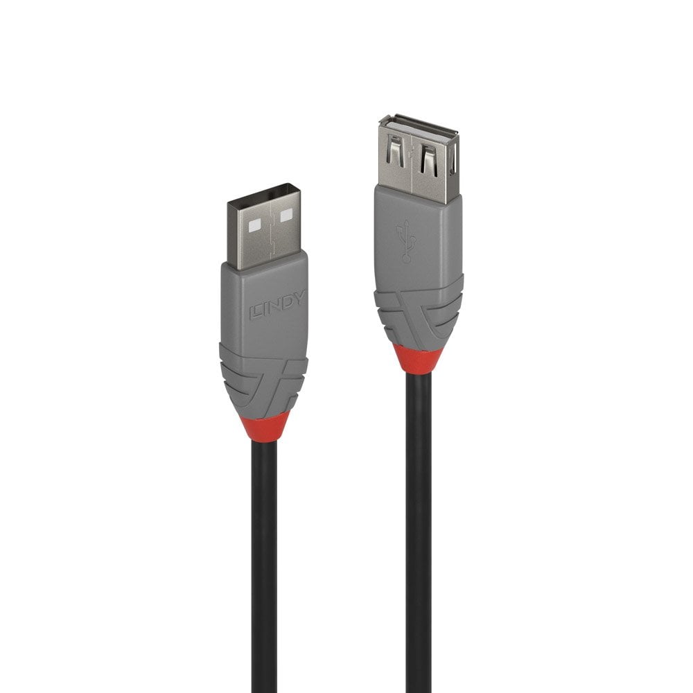 USB 2.0 pikenduskaabel A - A 1.0m, ANTHRA