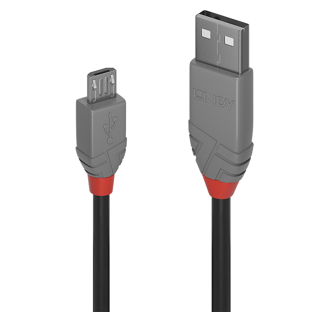 USB 2.0 kaabel A - Micro B 1.0m, ANTHRA
