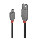 USB 2.0 kaabel A - Micro B 5.0m, ANTHRA