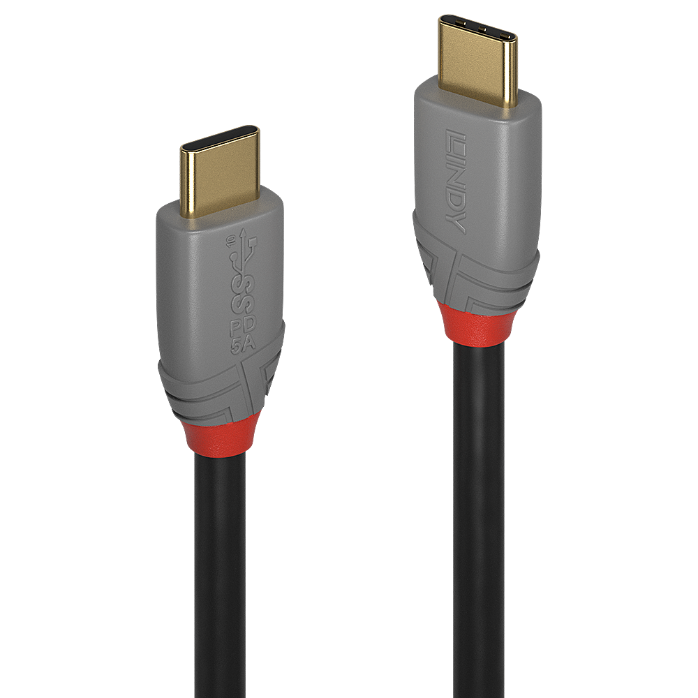 USB-C kaabel 1.5m, USB 3.1, 10Gbps 5A, ANTHRA
