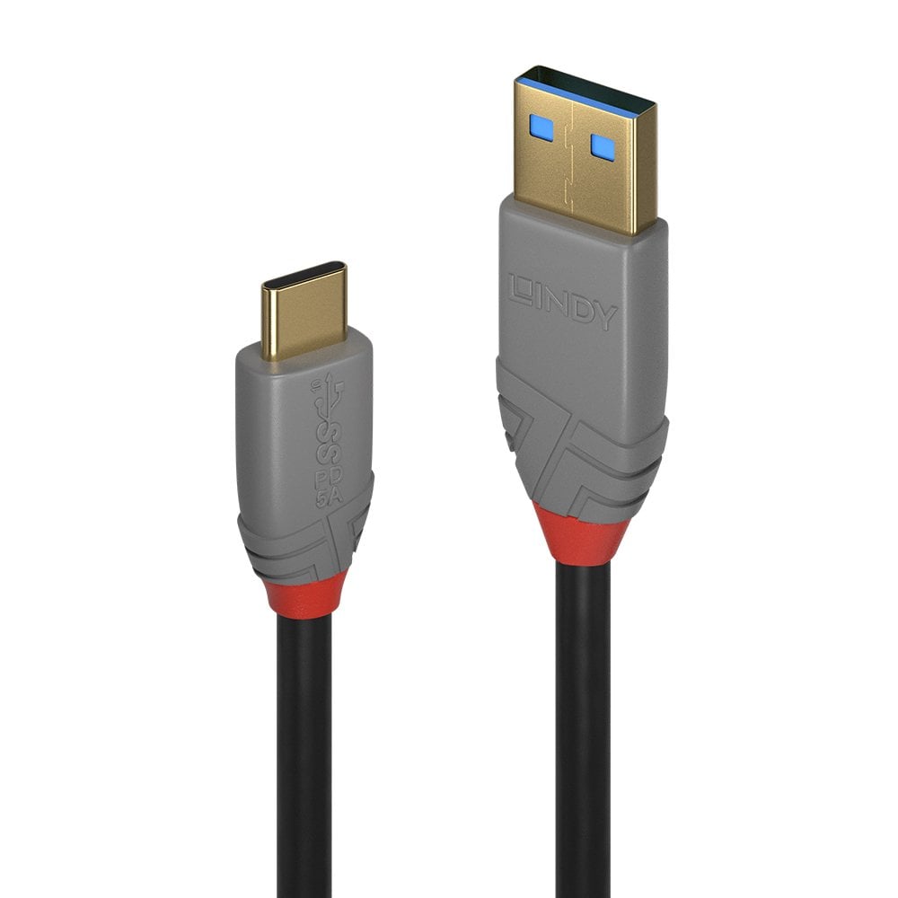 USB-C kaabel  A - C 1.5m, USB 3.2 5A, Anthra Line
