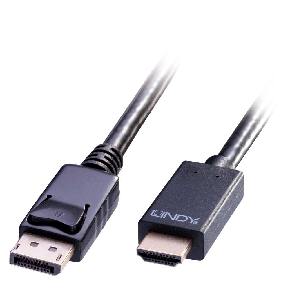 DisplayPort - HDMI kaabel 0.5m, must 2160p@30Hz (passive)