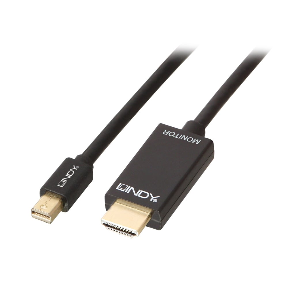 Mini DisplayPort - HDMI kaabel 1.0m, must 2160p@30Hz (passive)
