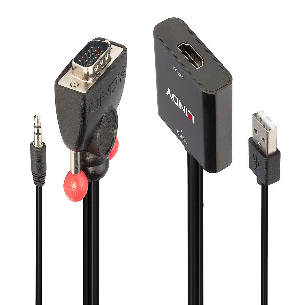[38284] Konverter VGA (M) + Audio (M)-HDMI 1080p  USB toide (kaablitega)