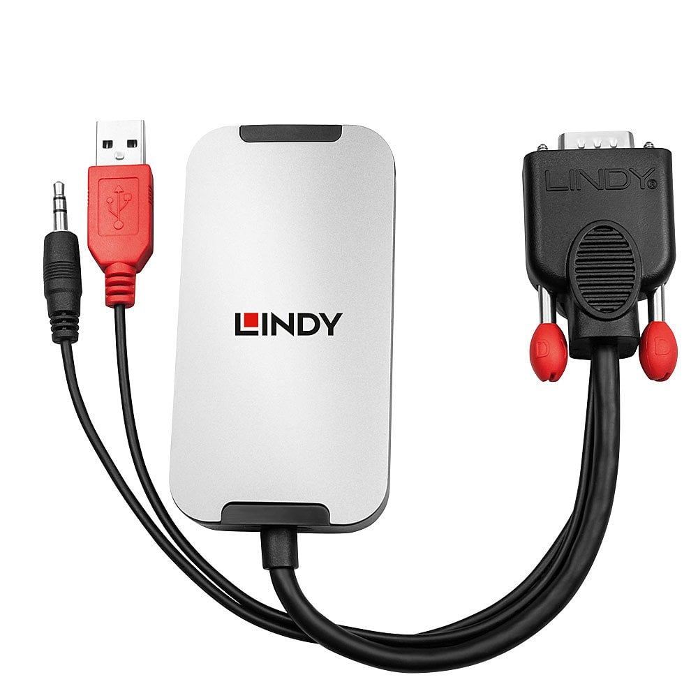 [38296] Konverter VGA (M) - Displayport 1.2 (F) +3.5mm, USB toide, must