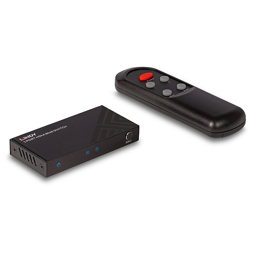HDMi switch, 2 sisse/ 1 välja, 48G, 8K@60Hz, Automaatne ja puldiga lülitus.