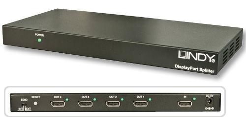 [38404] DisplayPort splitter 1:4, DisplayPort v1.1a ja HDCP v1.3 tugi, kuni 1600p tugi