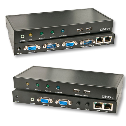 KVM (2 x VGA, USB, audio) kaabli pikendus läbi CAT5e kuni 200m