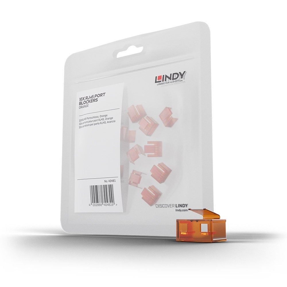 [40481] RJ45 Port Blocker Orange 20 x Blockers