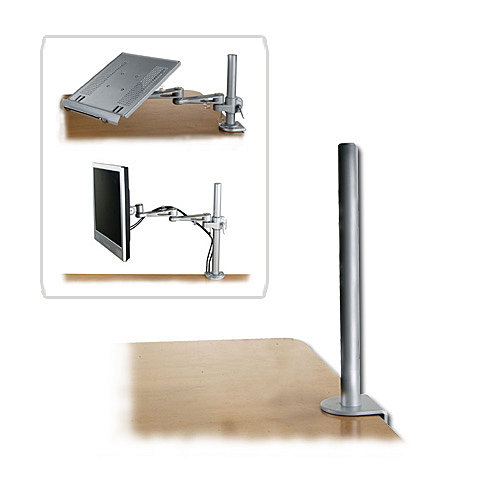 [40692] 450mm Pole with Desk Clamp Colour: Silver