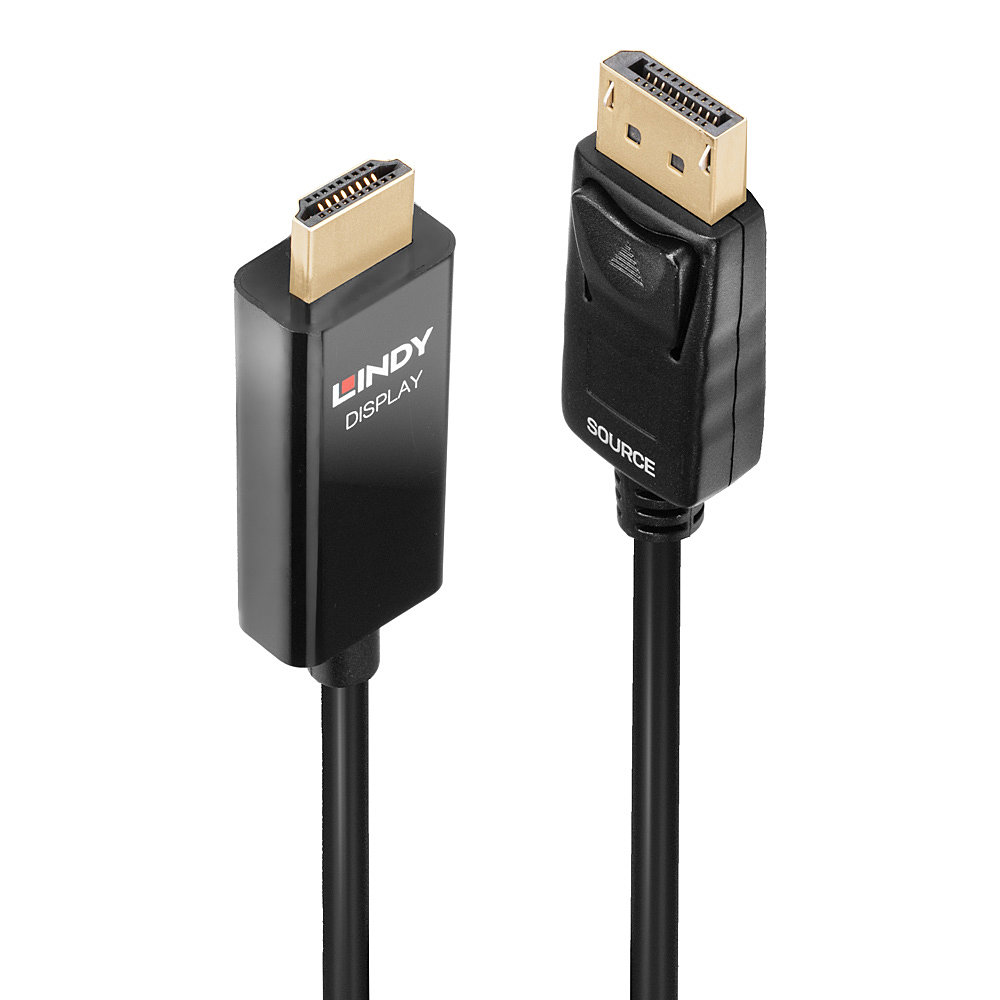 DisplayPort - HDMI kaabel 2.0m, must, 4K 4096x2160@60Hz, HDR