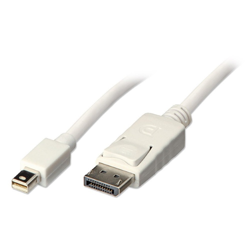 1m Mini DP to DP Cable (White) Mini DP Male to DP Male
