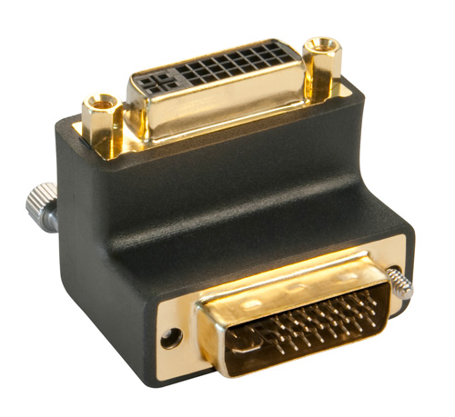 [41253] DVI-I Adapter 90 Degree Up Male to Female Connectors