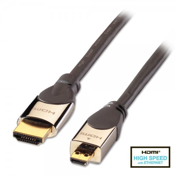 [41422] HDMI - Micro HDMI kaabel 2.0m, CROMO High Speed HDMI + Ethernet, hall, 2160p, 3D