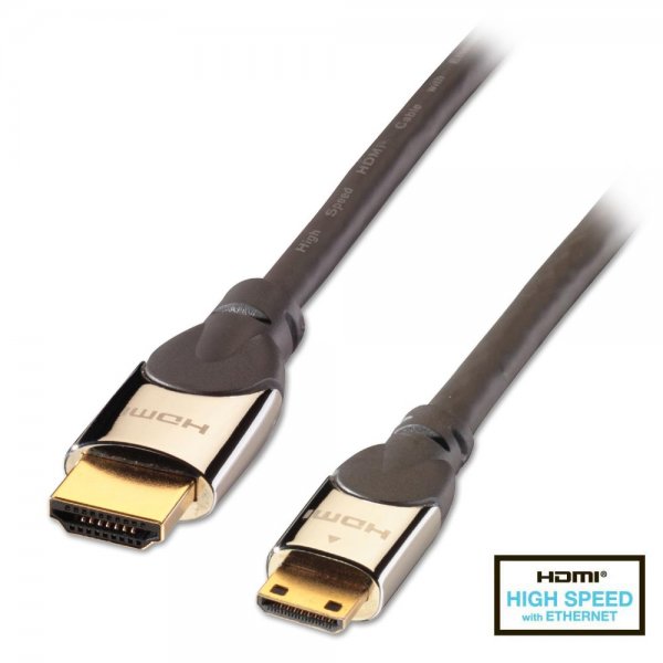 [41435] HDMI - Mini HDMI kaabel 0.5m, CROMO High Speed HDMI + Ethernet, hall, 2160p, 3D