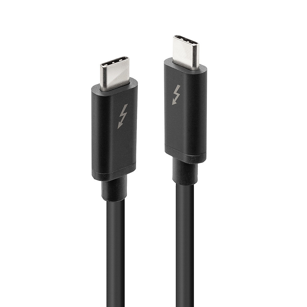 Thunderbolt 3 kaabel 1.0m, must, kuni 20Gbps