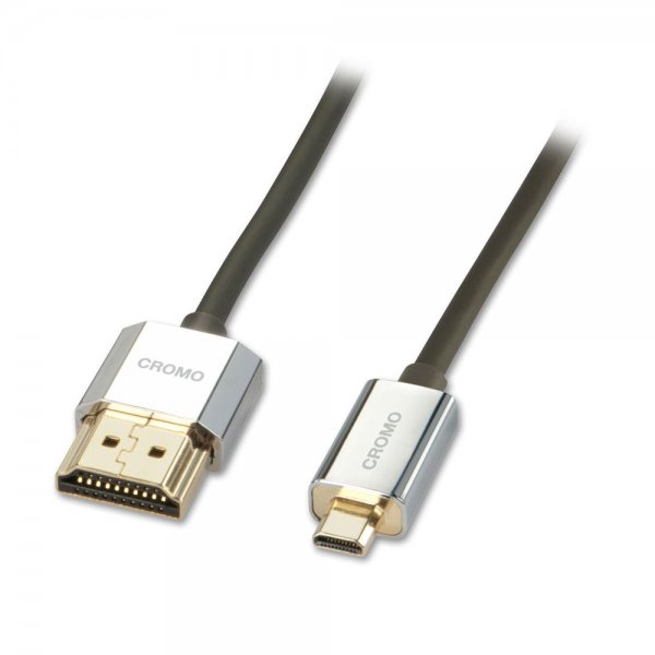 [41682] HDMI - Micro HDMI kaabel 2.0m, CROMO Slim Active High Speed + Ethernet, 2160p, 3D
