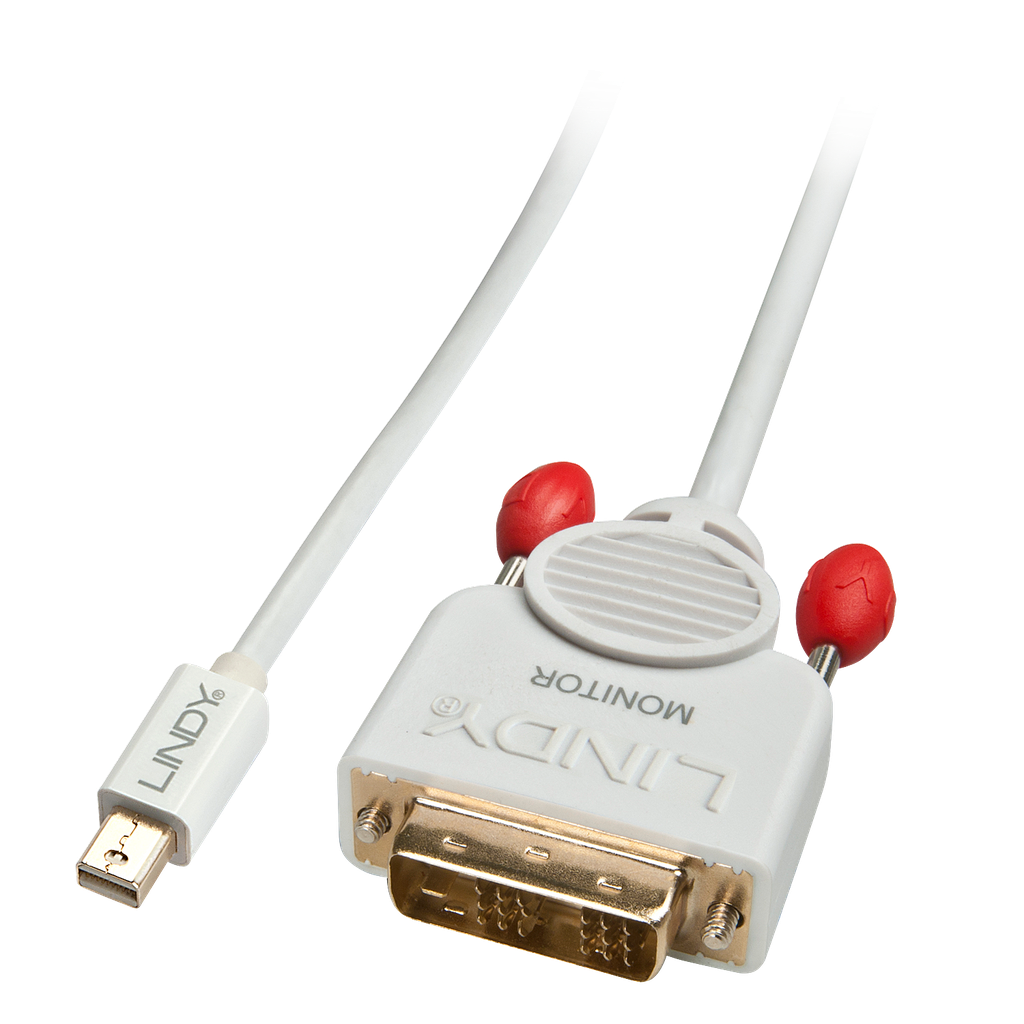 Mini DisplayPort - DVI-D Single Link kaabel 1.0m, valge (sign suund DP > DVI)