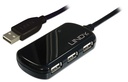 USB 2.0 hub: 4 porti, pikenduskaabel 8.0m + 5V 2A toiteplokk (Active Pro kuni 60m)