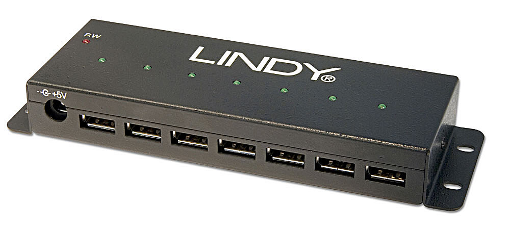 USB 2.0 hub: 7 porti, metallist + 5V 3.5A toiteplokk