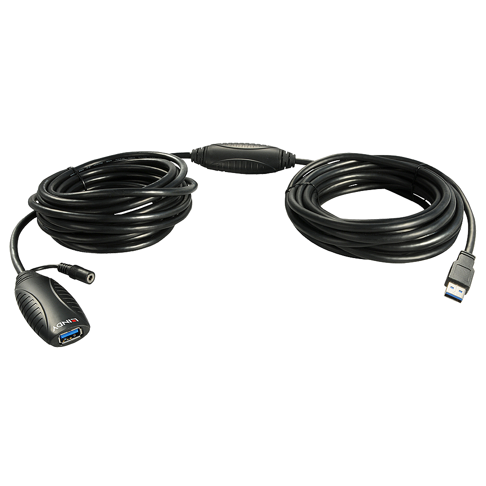 USB 3.0 pikenduskaabel (võimendiga) 15.0m, Active, kuni 5Gbs (kuni 2 kaablit võib kokku panna)