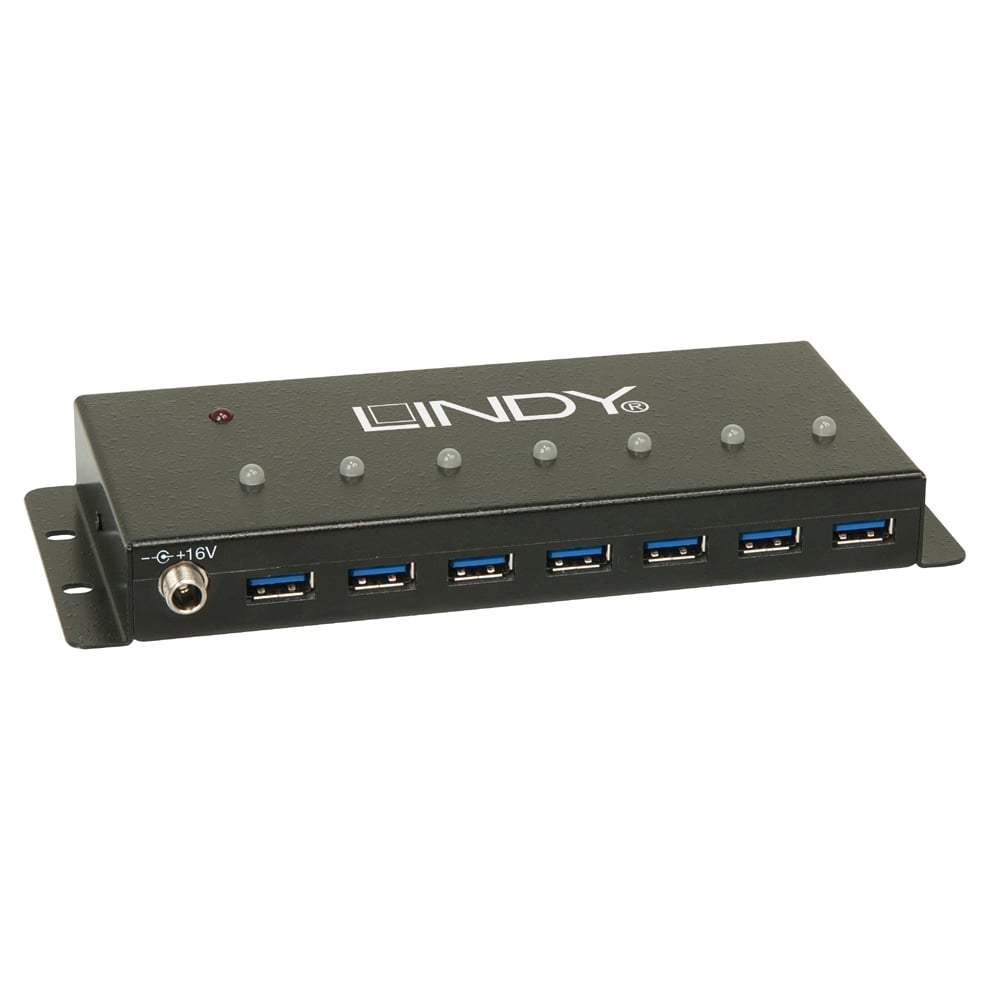 [43128] USB 3.0 Industrial Hub 7 Port Shielded Case & Mounting Lugs