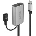 USB-C pikenduskaabel 5.0m,  USB 3.1 5Gbps, 2A, DC väljundiga, must