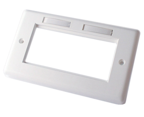 [60542] Double Gang Face Plate Accepts Four Modules